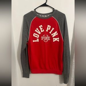 Love PINK red and gray sweatshirt
